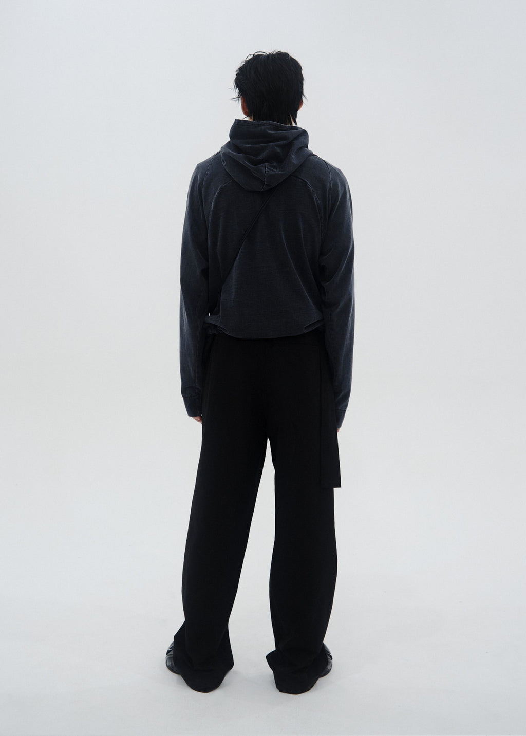 Hyein Seo - Dyed Scarf Bag Hoodie (Charcoal) product image 6 | TRAB K-Fashion Australia