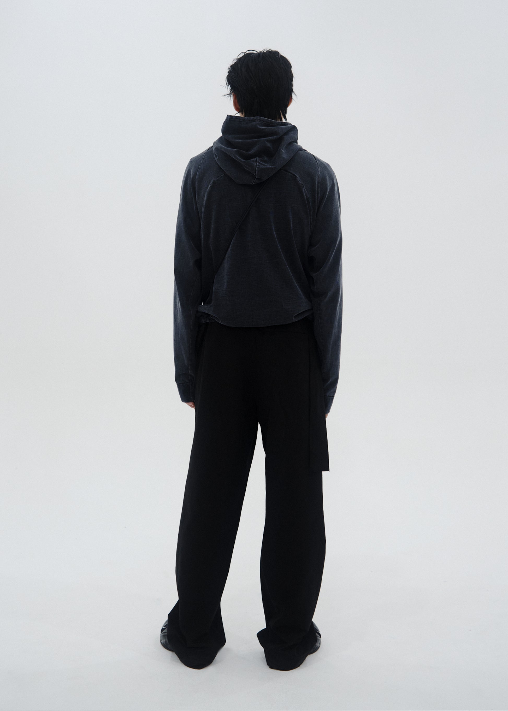 Hyein Seo - Dyed Scarf Bag Hoodie (Charcoal) product image 6 | TRAB K-Fashion Australia