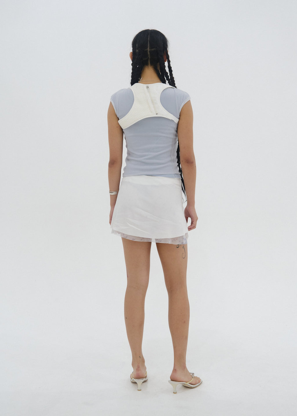 Hyein Seo - Henley Top w/ Back Strap (Ash Blue) product image 4 | TRAB K-Fashion Australia