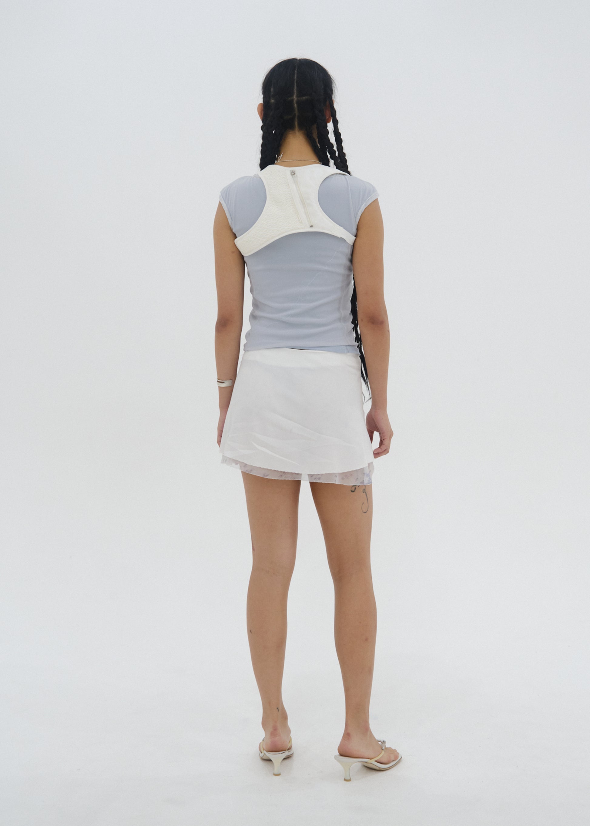 Hyein Seo - Henley Top w/ Back Strap (Ash Blue) product image 4 | TRAB K-Fashion Australia