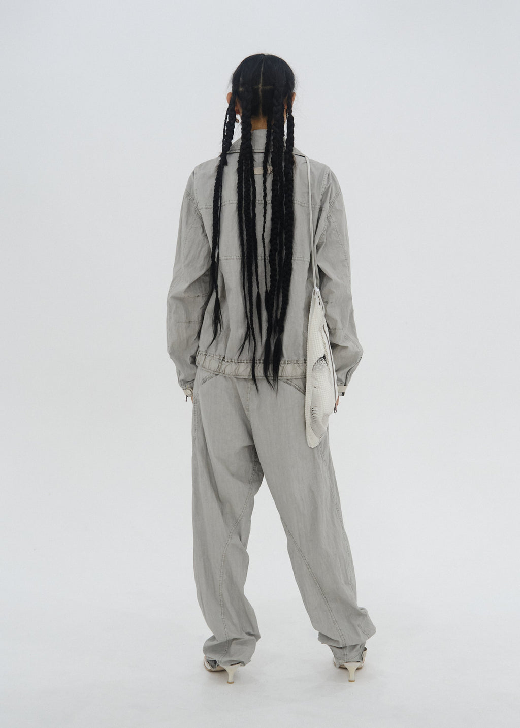 Hyein Seo - Bent Trouser w/ Belt (Moon Grey) product image 4 | TRAB K-Fashion Australia