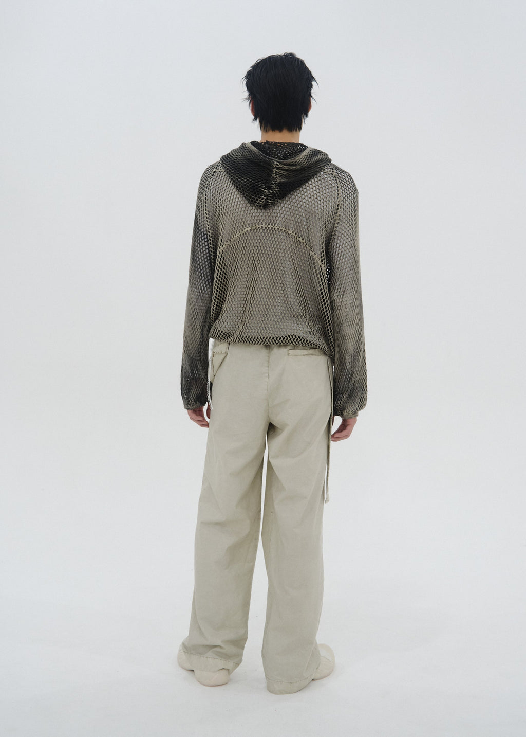 Hyein Seo - Spray-Dyed Mesh Hoodie (Stone Beige) product image 4 | TRAB K-Fashion Australia