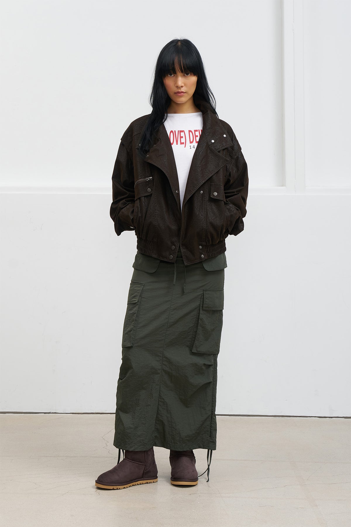 Deinet - Nylon Utility Cargo Skirt (Khaki) product image 5 | TRAB K-Fashion Australia