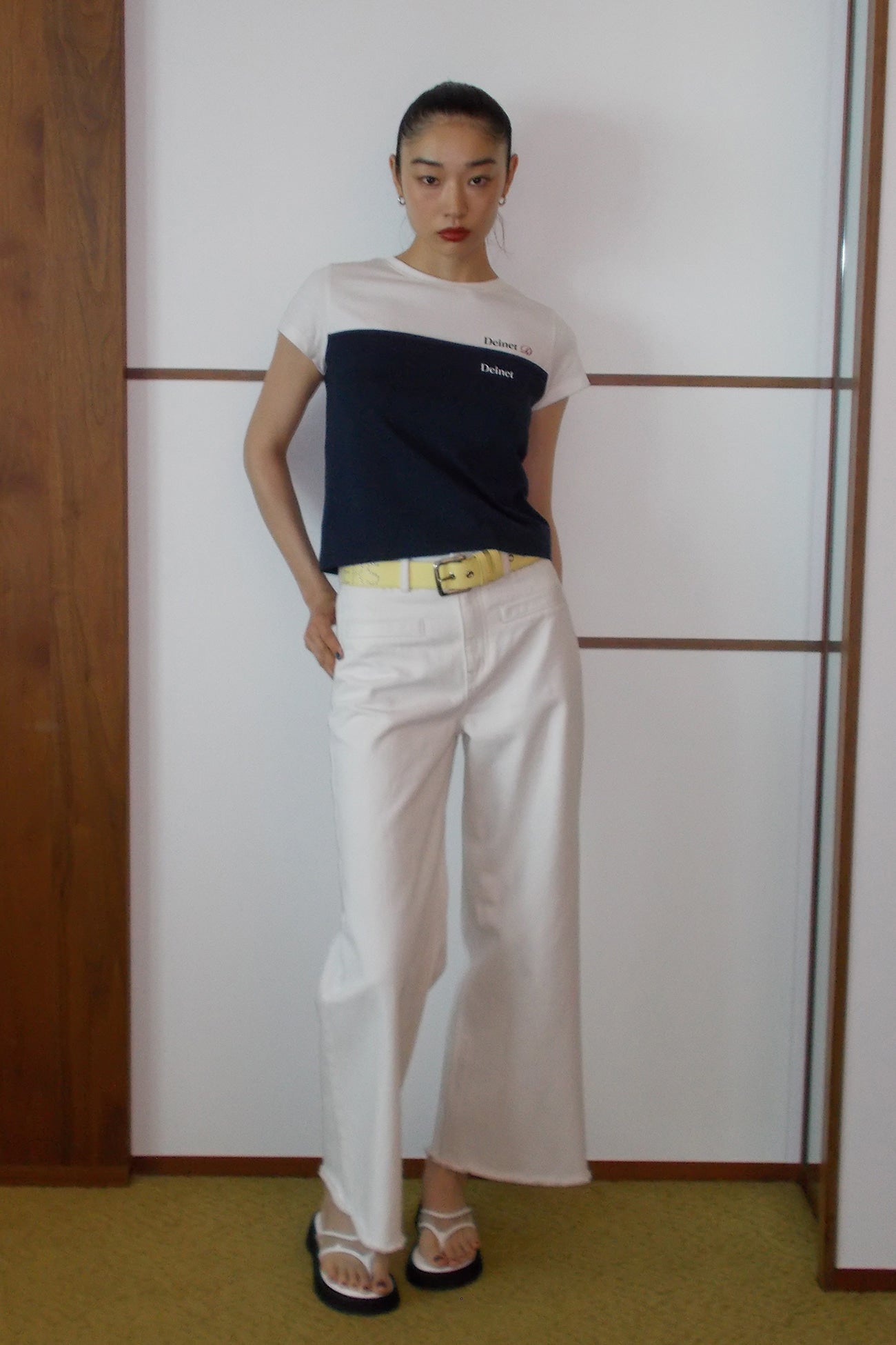 Deinet - Layered Contrast T-Shirt (White) product image 7 | TRAB K-Fashion Australia