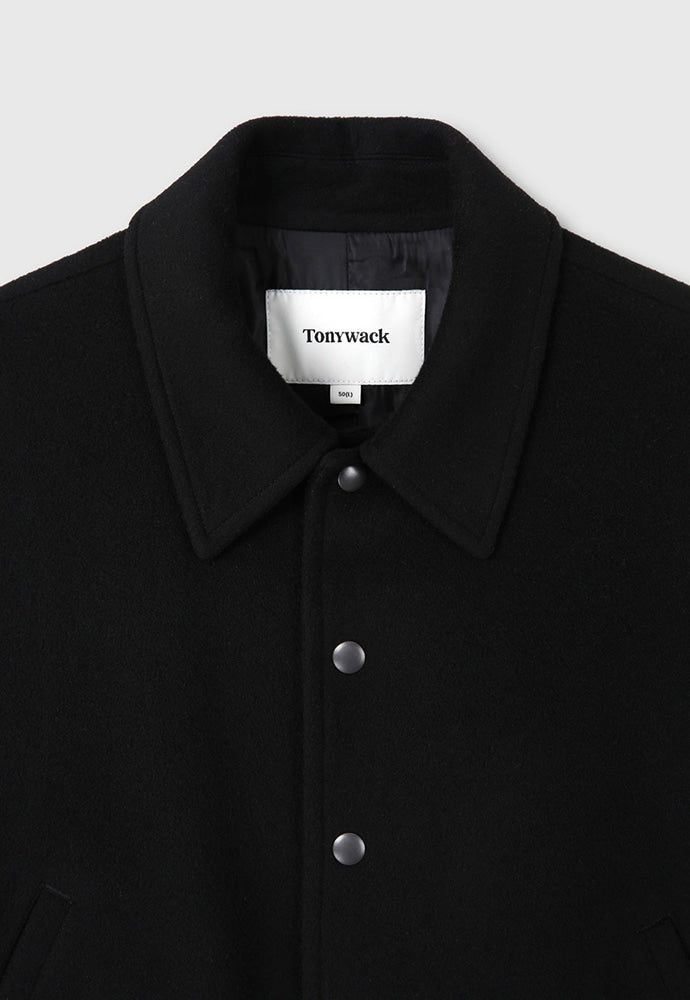 Tonywack - Leather-Trimmed Cropped Bomber Jacket (Black) product image 11 | TRAB K-Fashion Australia