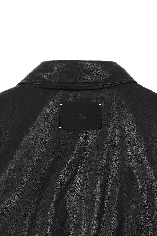 Deinet - Faux-Leather Bomber Banded Jumper (Black) product image 16 | TRAB K-Fashion Australia