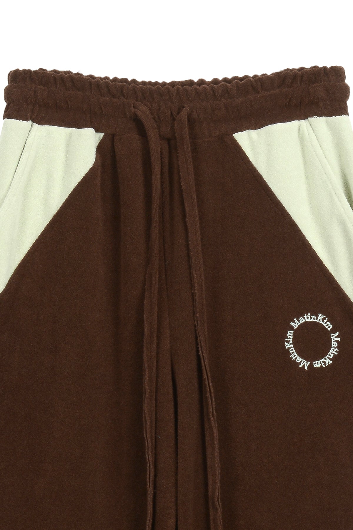 Matin Kim - Color Block Terry Jogger Pants (Brown) product image 3 | TRAB K-Fashion Australia