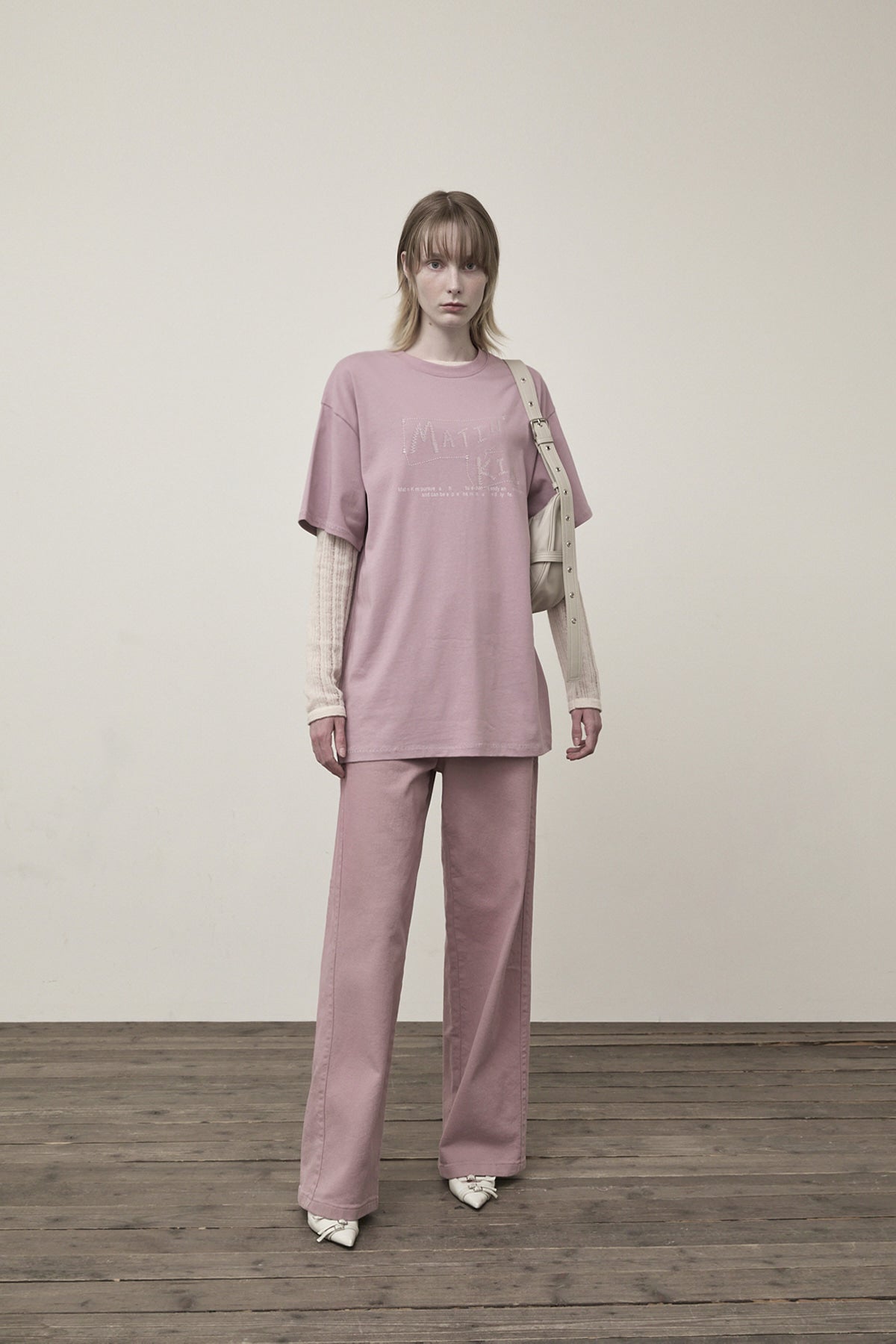 Matin Kim - Doodle Logo Graphic Top (Lilac) product image 9 | TRAB K-Fashion Australia