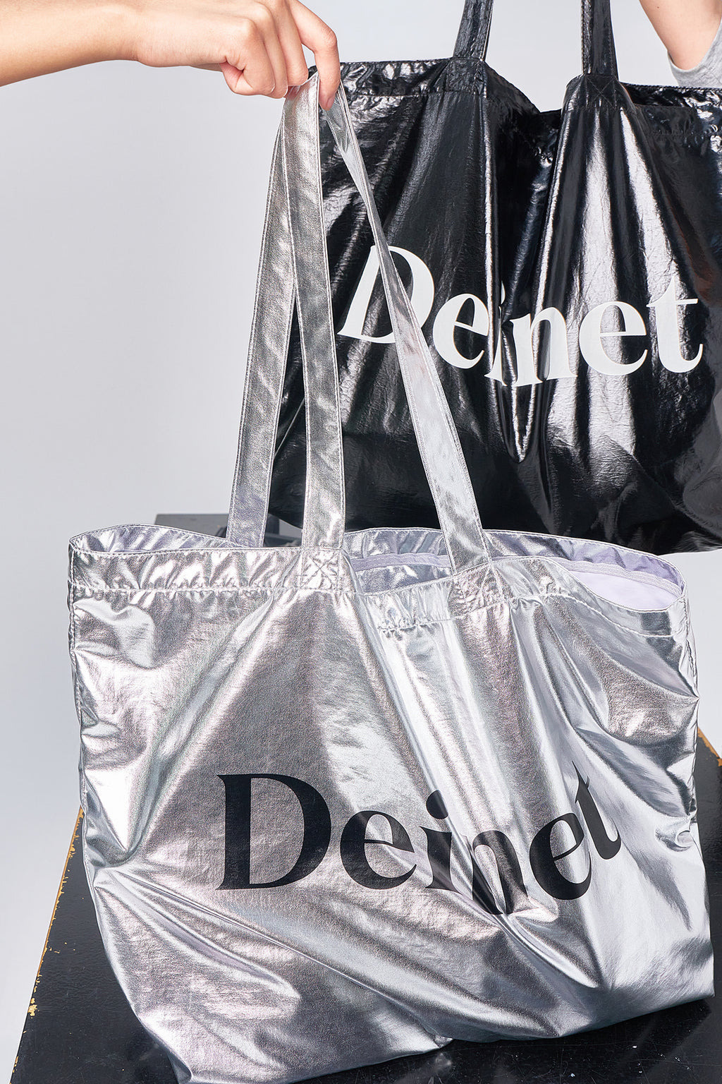 Deinet - Essential Logo Shoulder Big Bag (Black) product image 3 | TRAB K-Fashion Australia