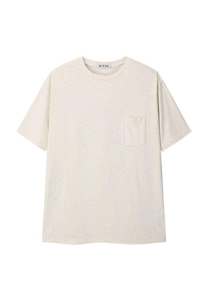 Art if acts - Garment Dyed Slub Pocket T-Shirt (Cream) product image 3 | TRAB K-Fashion Australia