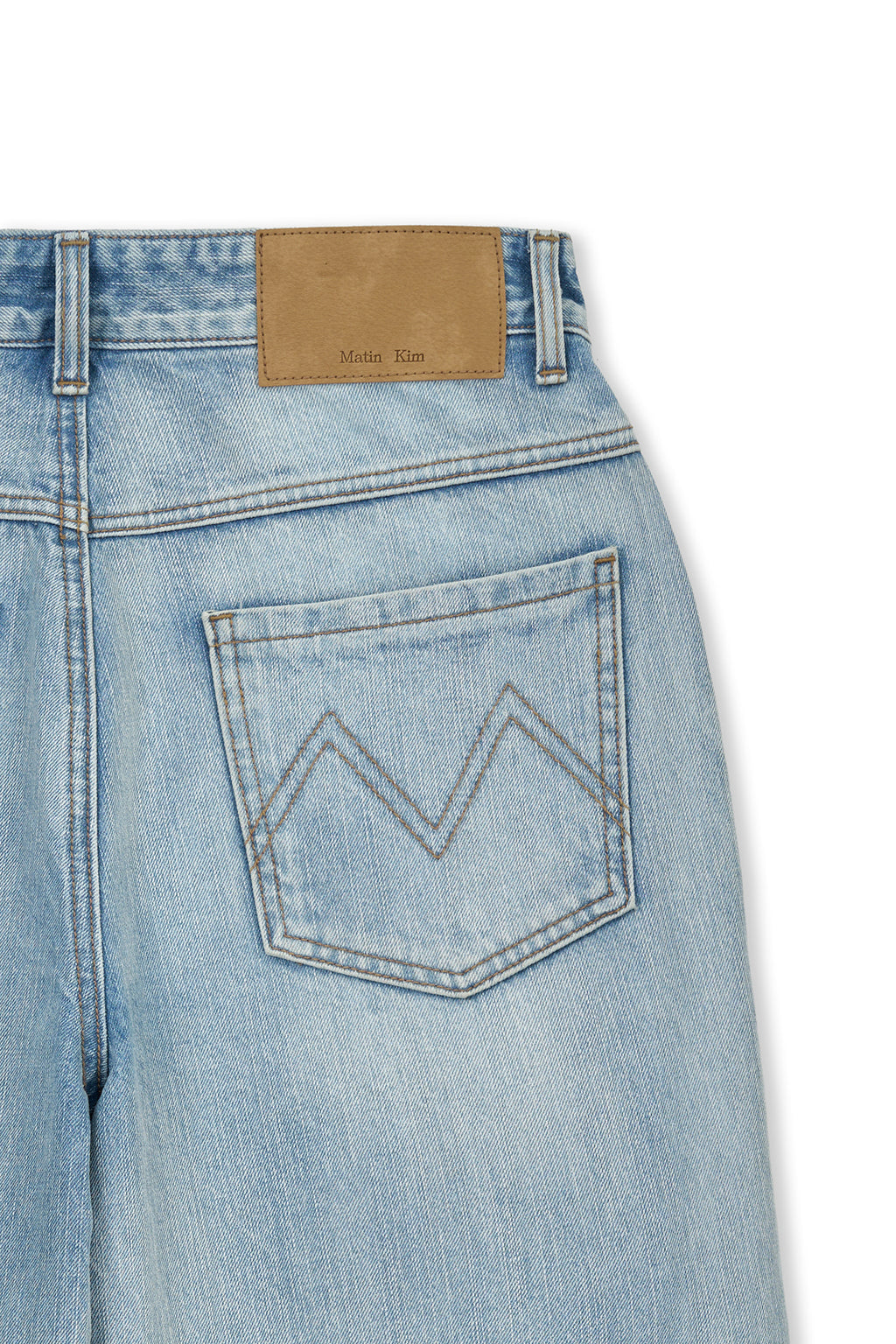 Matin Kim - Panel Semi Wide Denim Pants (Light Blue) product image 4 | TRAB K-Fashion Australia