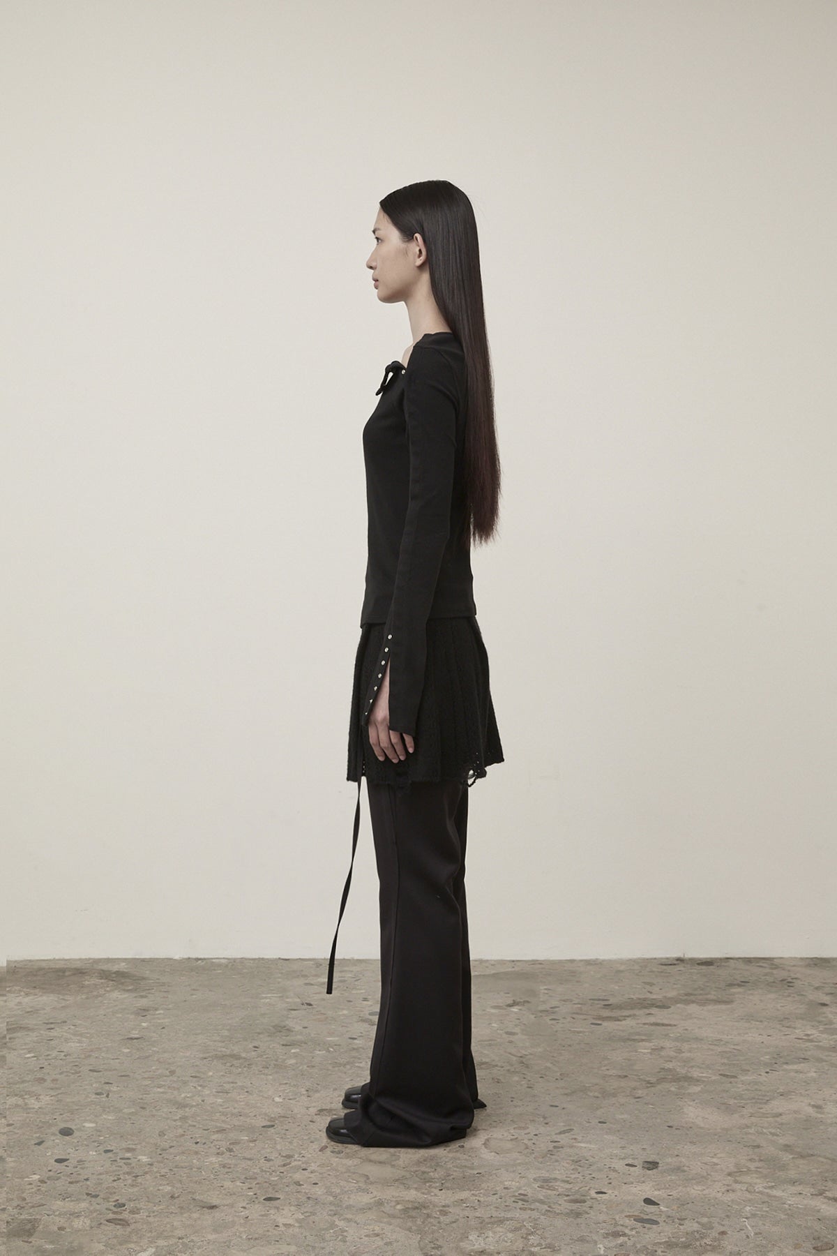 Matin Kim - Snap Detail Slim Top (Black) product image 7 | TRAB K-Fashion Australia