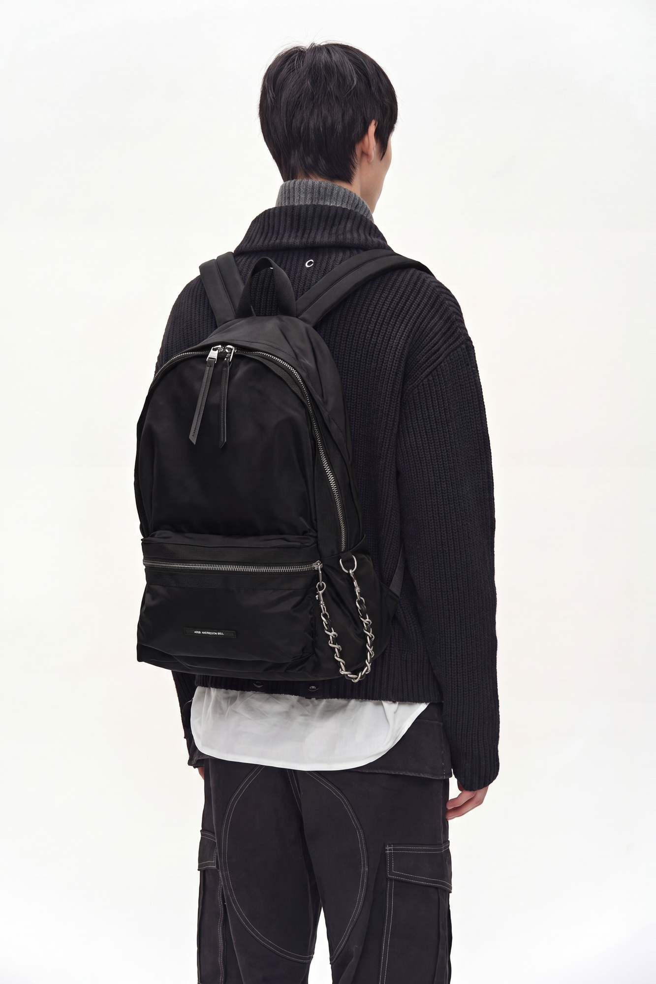 Andersson Bell - Unisex Urban Nylon Chain Backpack (Black) product image 6 | TRAB K-Fashion Australia