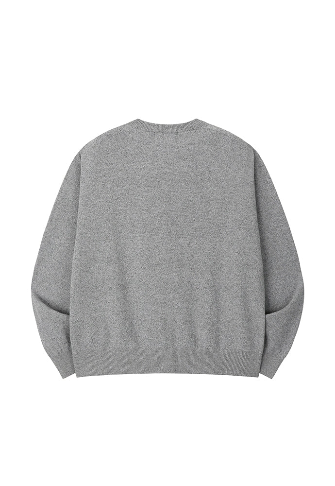 Art if acts - Wholegarment Round Neck Cardigan (Steel Grey) product image 6 | TRAB K-Fashion Australia