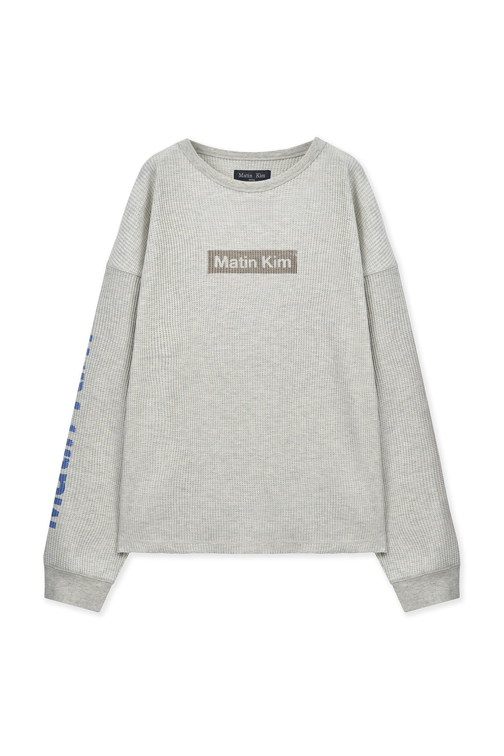 Matin Kim - Sleeve Logo Waffle Top (Ivory) product image 1 | TRAB K-Fashion Australia