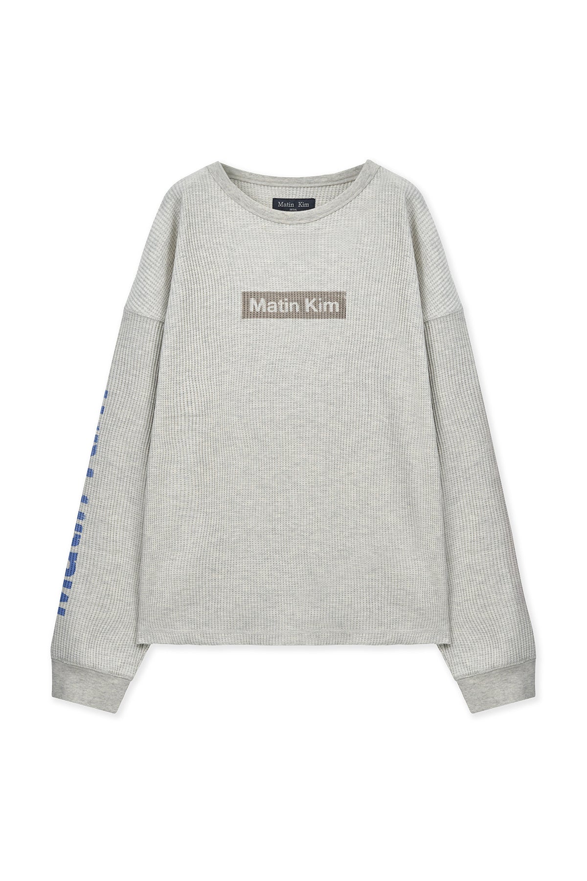Matin Kim - Sleeve Logo Waffle Top (Ivory) product image 1 | TRAB K-Fashion Australia
