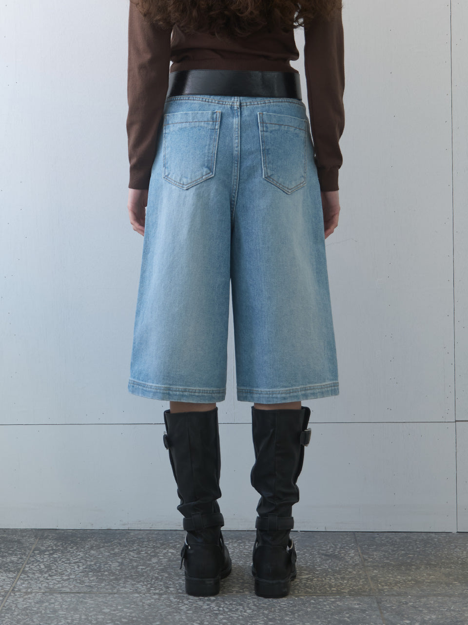 Kijun - Essential Denim Bermuda Shorts (Blue) product image 2 | TRAB K-Fashion Australia