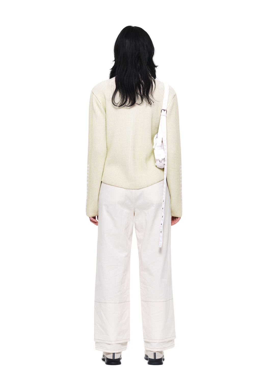 Matin Kim - Sleeve Point Zip Up Cardigan (Ivory) product image 7 | TRAB K-Fashion Australia