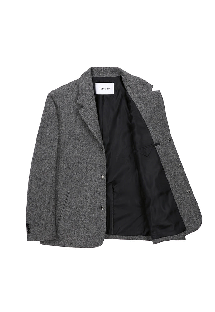 Tonywack - Ring Snap Blazer (Grey Herringbone) product image 8 | TRAB K-Fashion Australia