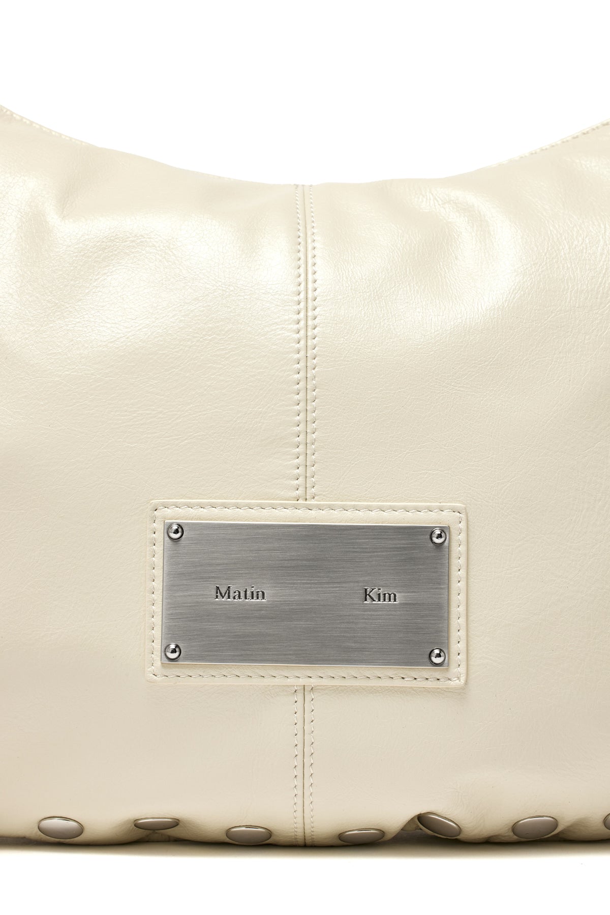 Matin Kim - Stud Leather Hobo Bag (Ivory) product image 3 | TRAB K-Fashion Australia