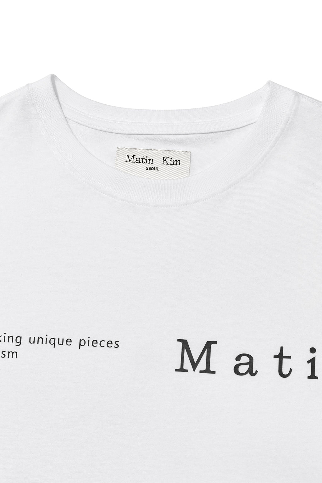 Matin Kim - Half Text Logo Top (White) product image 4 | TRAB K-Fashion Australia