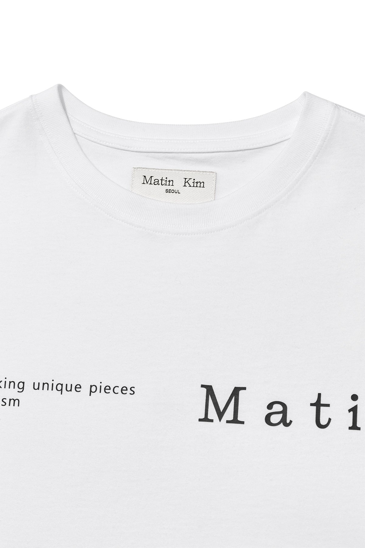 Matin Kim - Half Text Logo Top (White) product image 4 | TRAB K-Fashion Australia