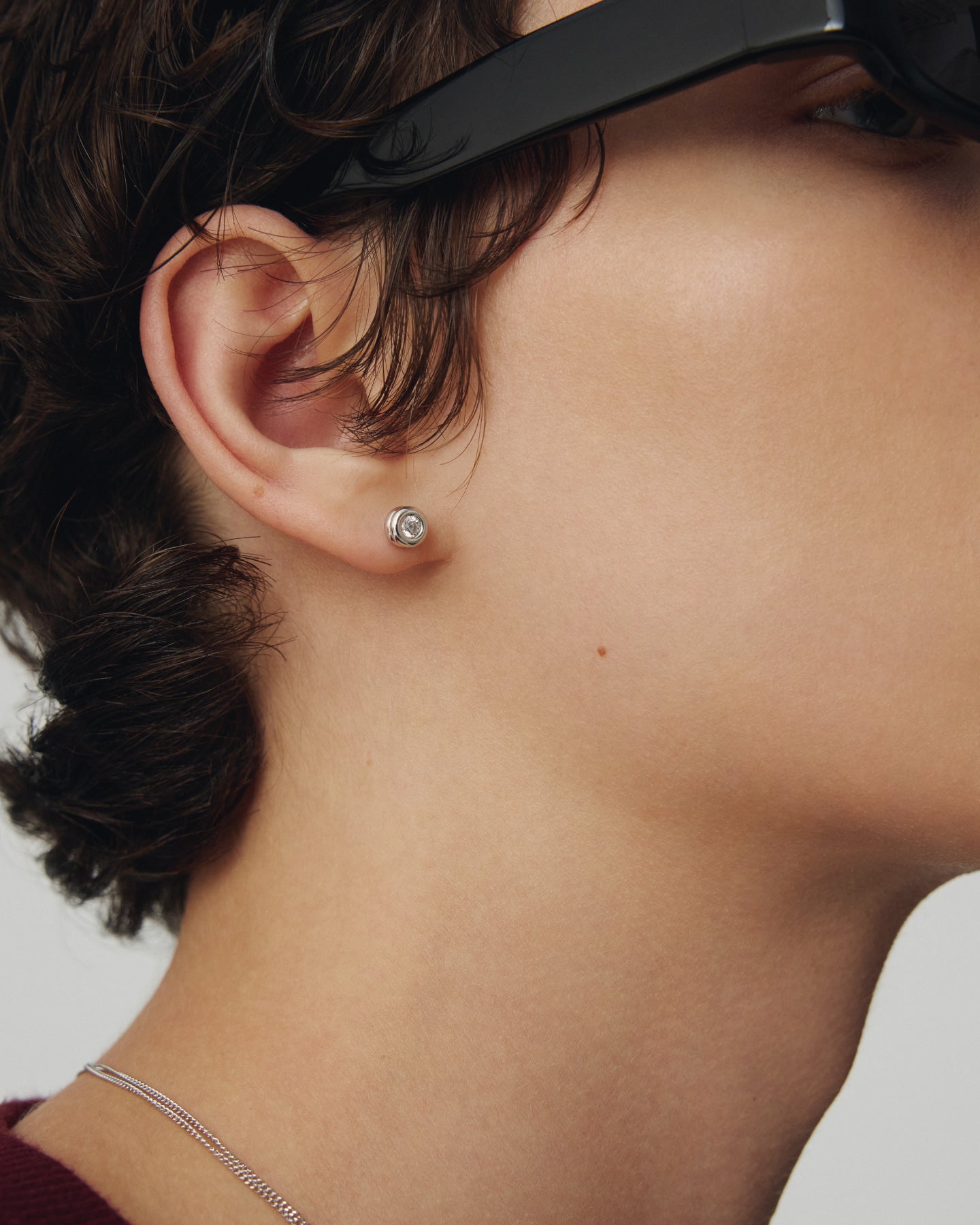 Numbering - Bezel Set Solitaire Earrings #3201 product image 1 | TRAB K-Fashion Australia