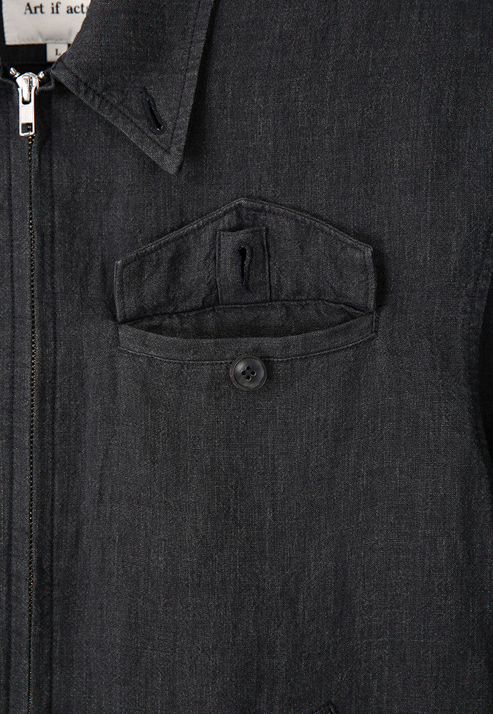 Art if acts - Linen Pocket Blouson (Black) product image 11 | TRAB K-Fashion Australia