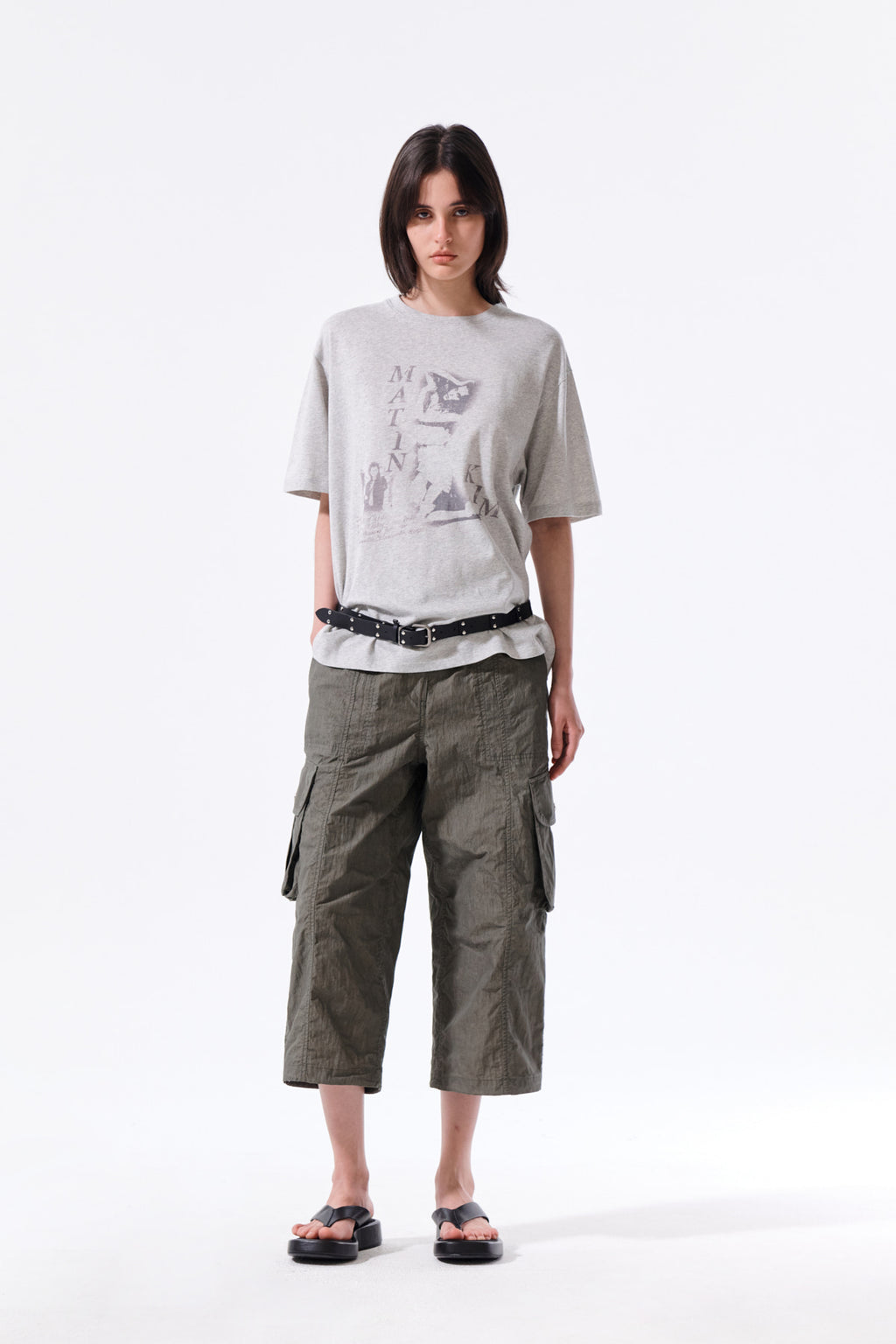 Matin Kim - Portrait Graffiti Logo Top (Light Grey) product image 8 | TRAB K-Fashion Australia