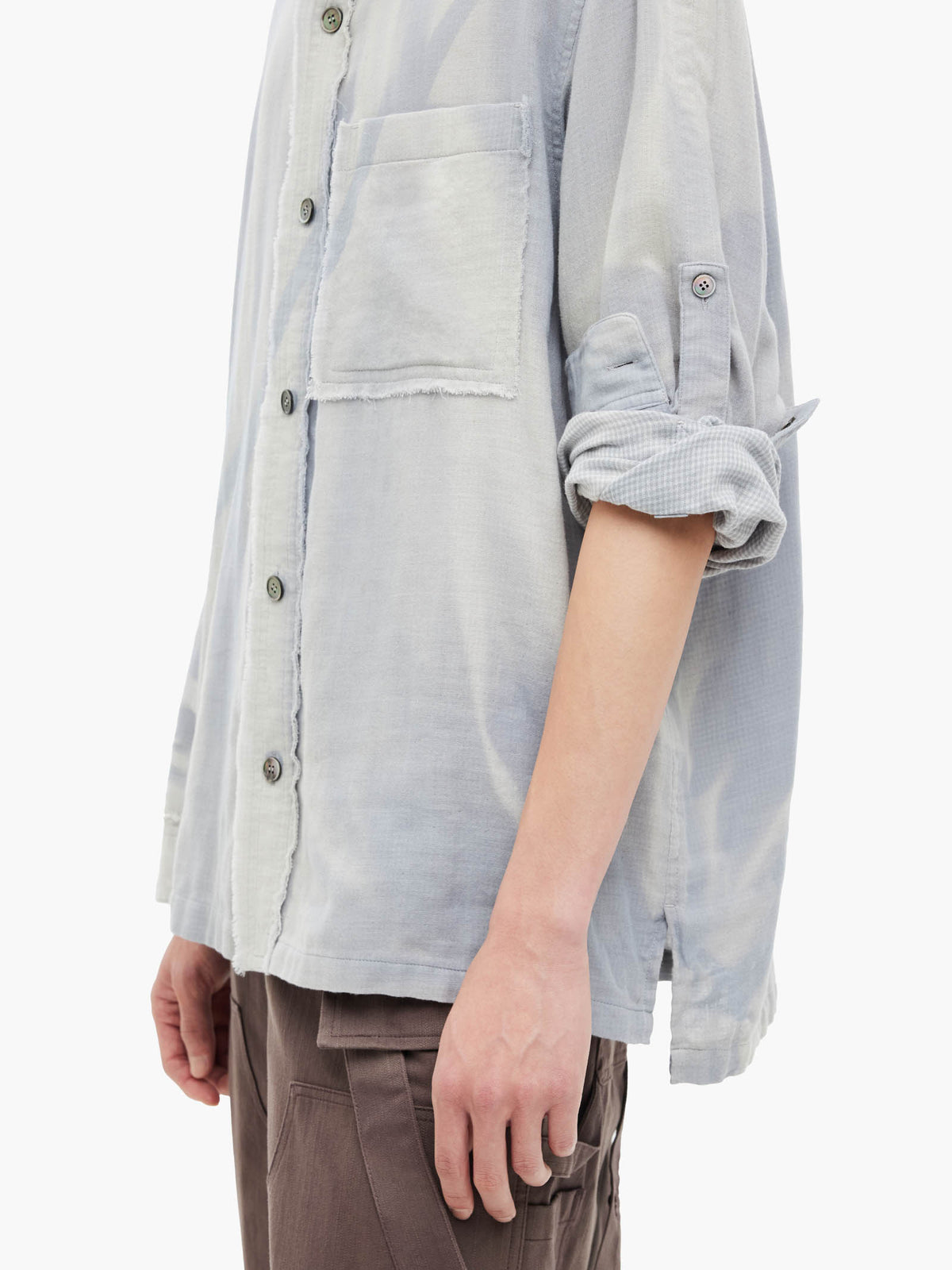 Jiyong Kim - Sun-Bleached Strap Detailed Shirt (Grey) product image 7 | TRAB K-Fashion Australia