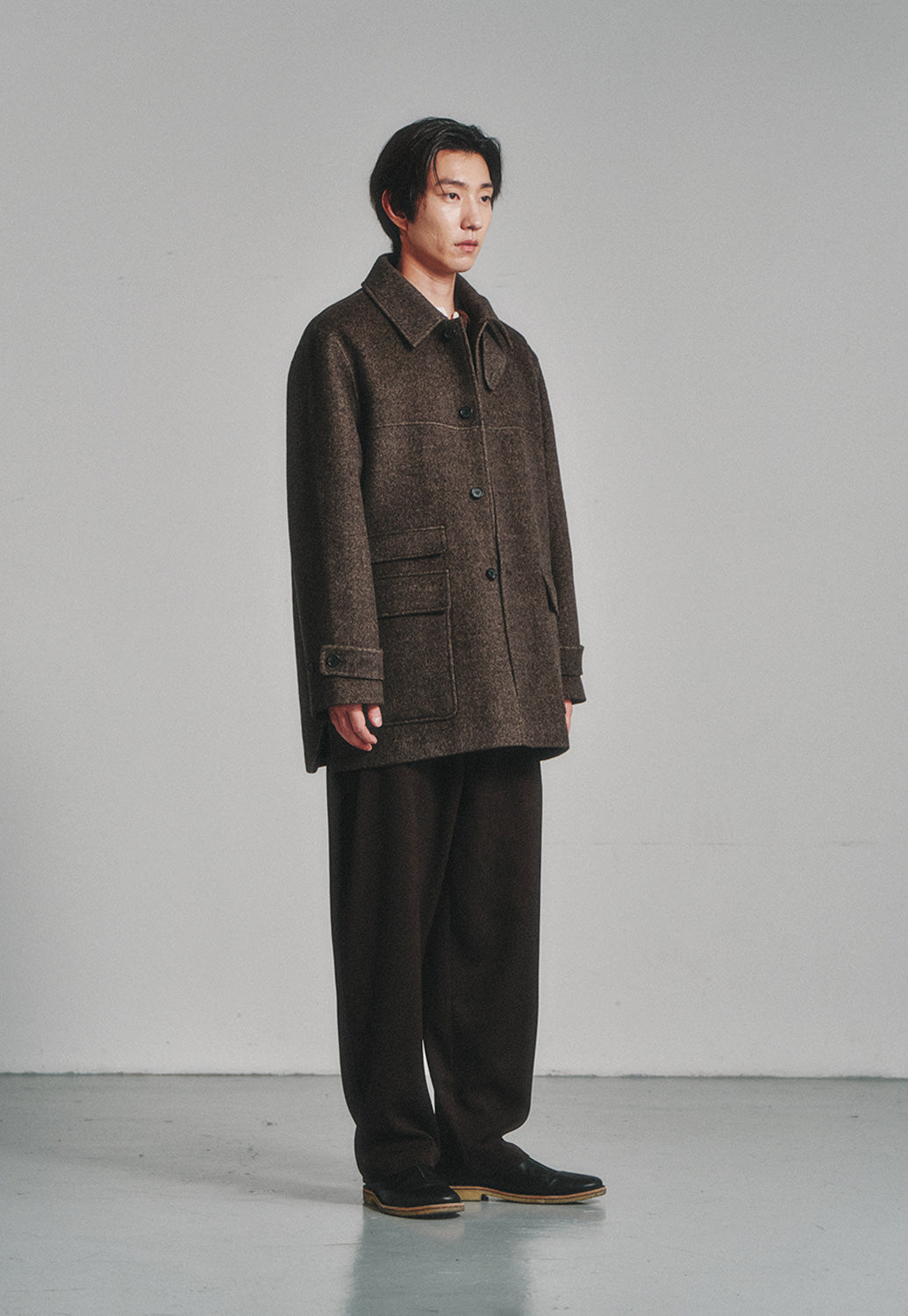 Art if acts - Handmade Car Coat (Melange Brown) product image 2 | TRAB K-Fashion Australia