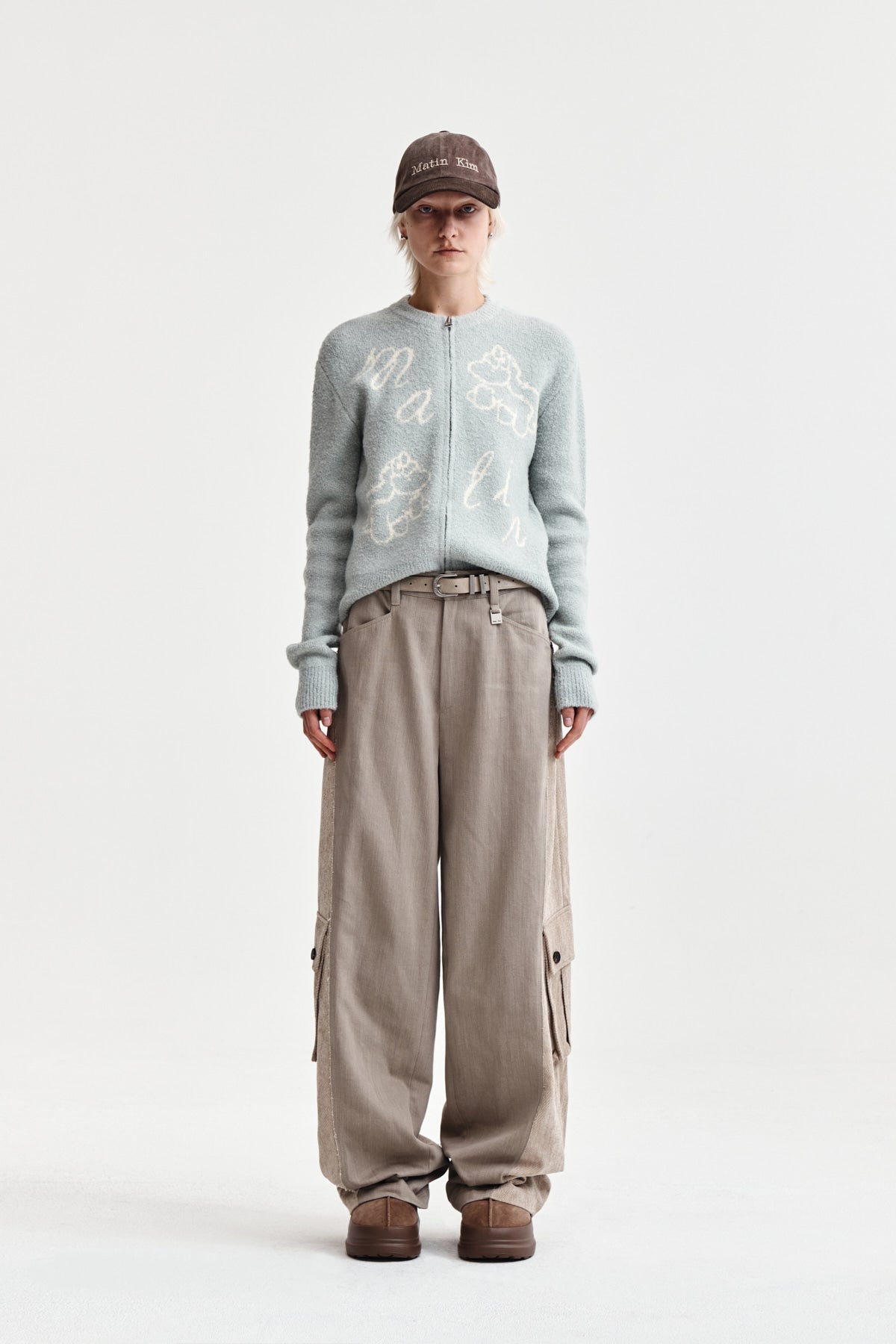 Matin Kim - Big Pocket Two Tone Wide Pants (Beige) product image 1 | TRAB K-Fashion Australia