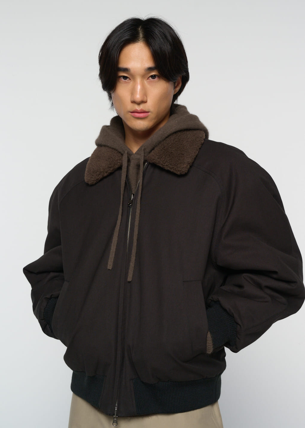 Amomento - cotton reversible shearling jumper (Black) product image 6 | TRAB K-Fashion Australia