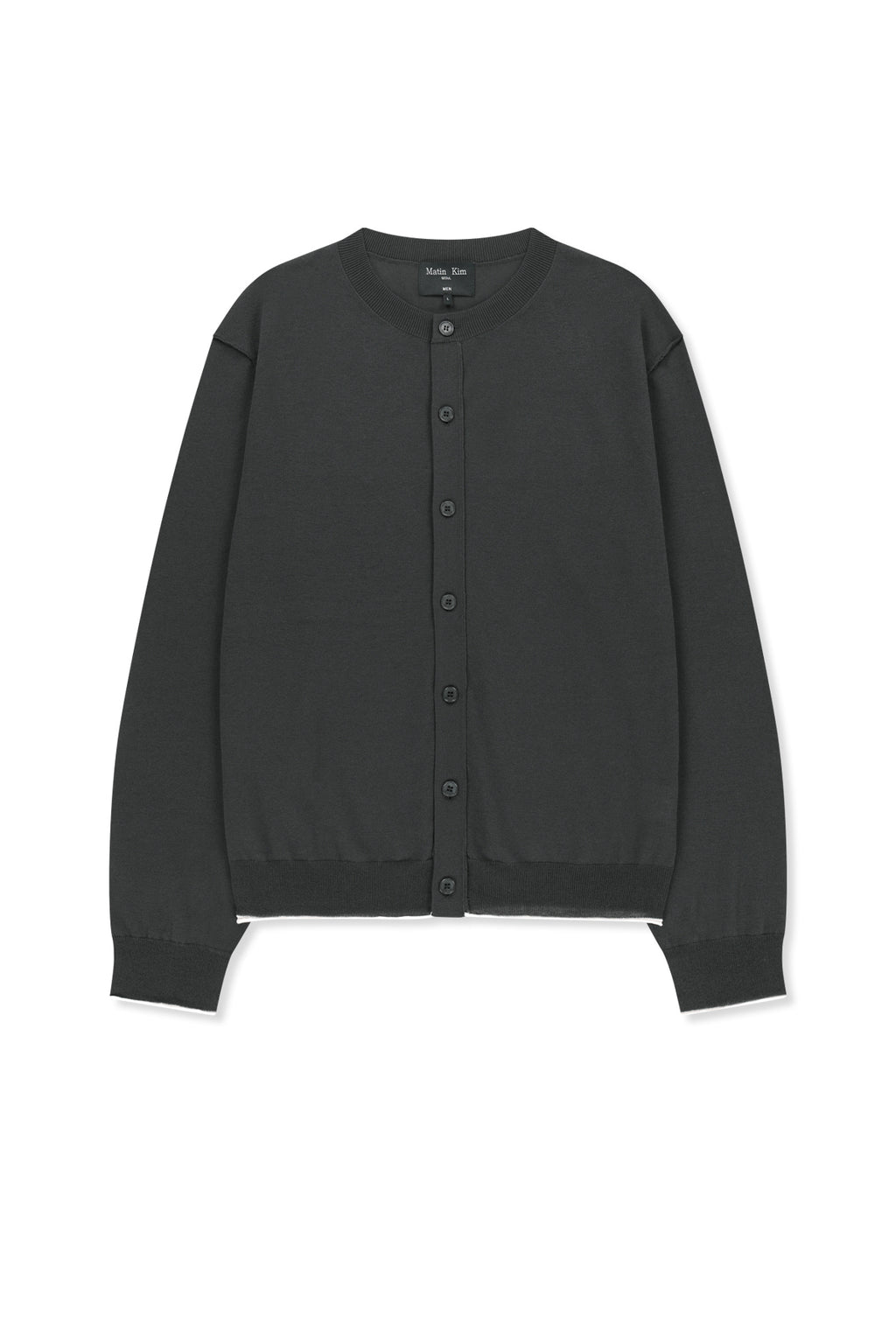 Matin Kim - Back Logo Sheer Cardigan (Charcoal) product image 1 | TRAB K-Fashion Australia