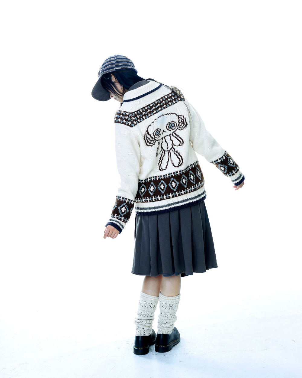 Coyseio - Mossy Cowichan Knit Jacket (Ivory) product image 18 | TRAB K-Fashion Australia