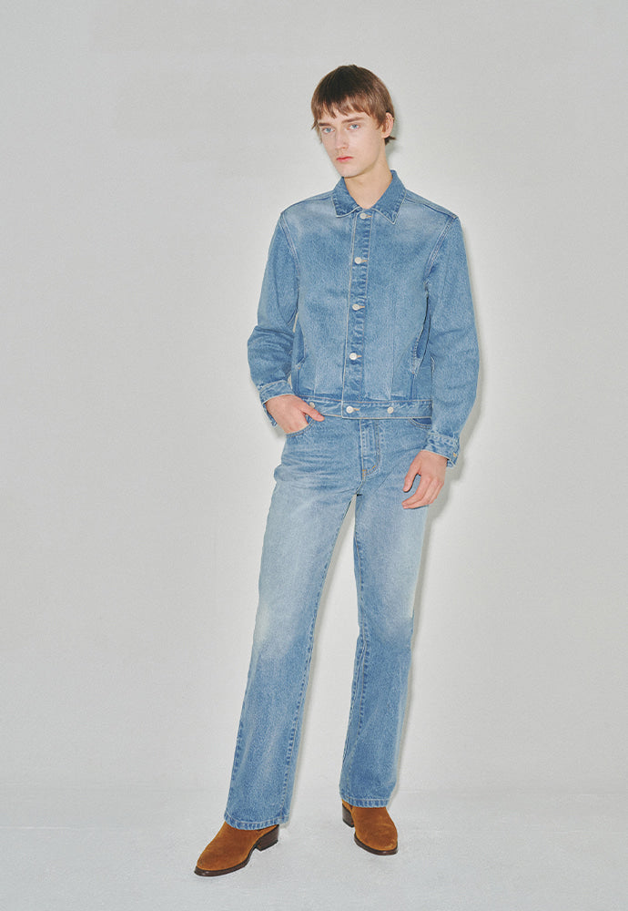 Tonywack - Constructed Pleats Denim Jacket (Faded Vintage Blue) product image 1 | TRAB K-Fashion Australia