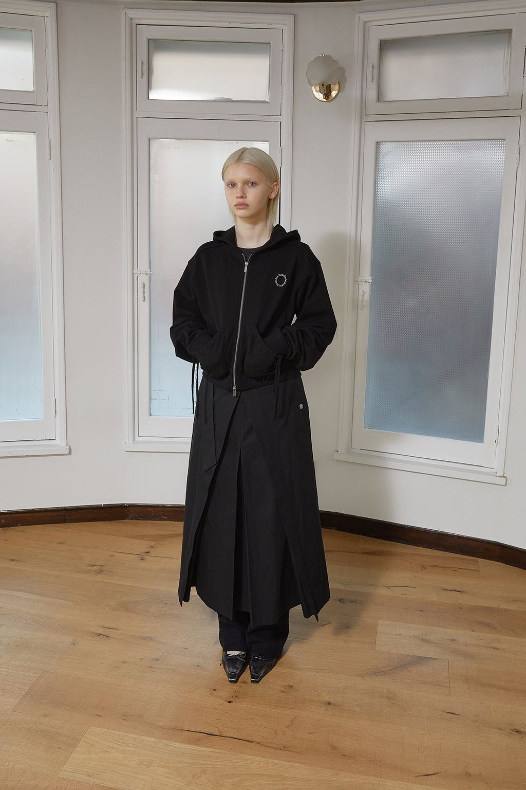 Matin Kim - A Line Pleats Belted Skirt (Black) product image 12 | TRAB K-Fashion Australia