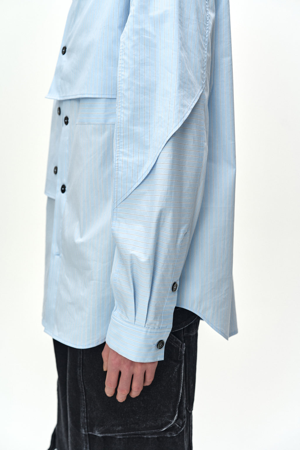 Andersson Bell - Maey Stripe Layered Shirt (blue Stripe) (Blue Stripe) product image 8 | TRAB K-Fashion Australia