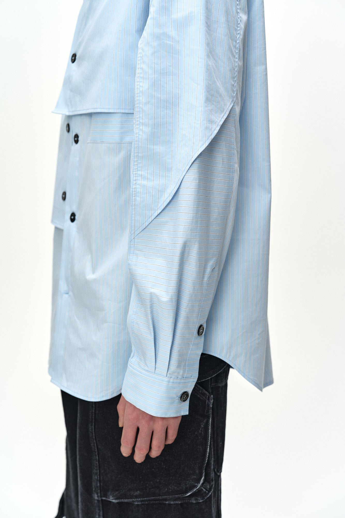 Andersson Bell - Maey Stripe Layered Shirt (blue Stripe) (Blue Stripe) product image 8 | TRAB K-Fashion Australia