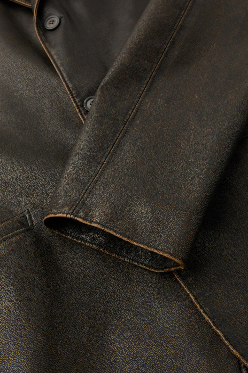 Coor - Washed Fake Leather Blazer (Washed Brown) product image 6 | TRAB K-Fashion Australia