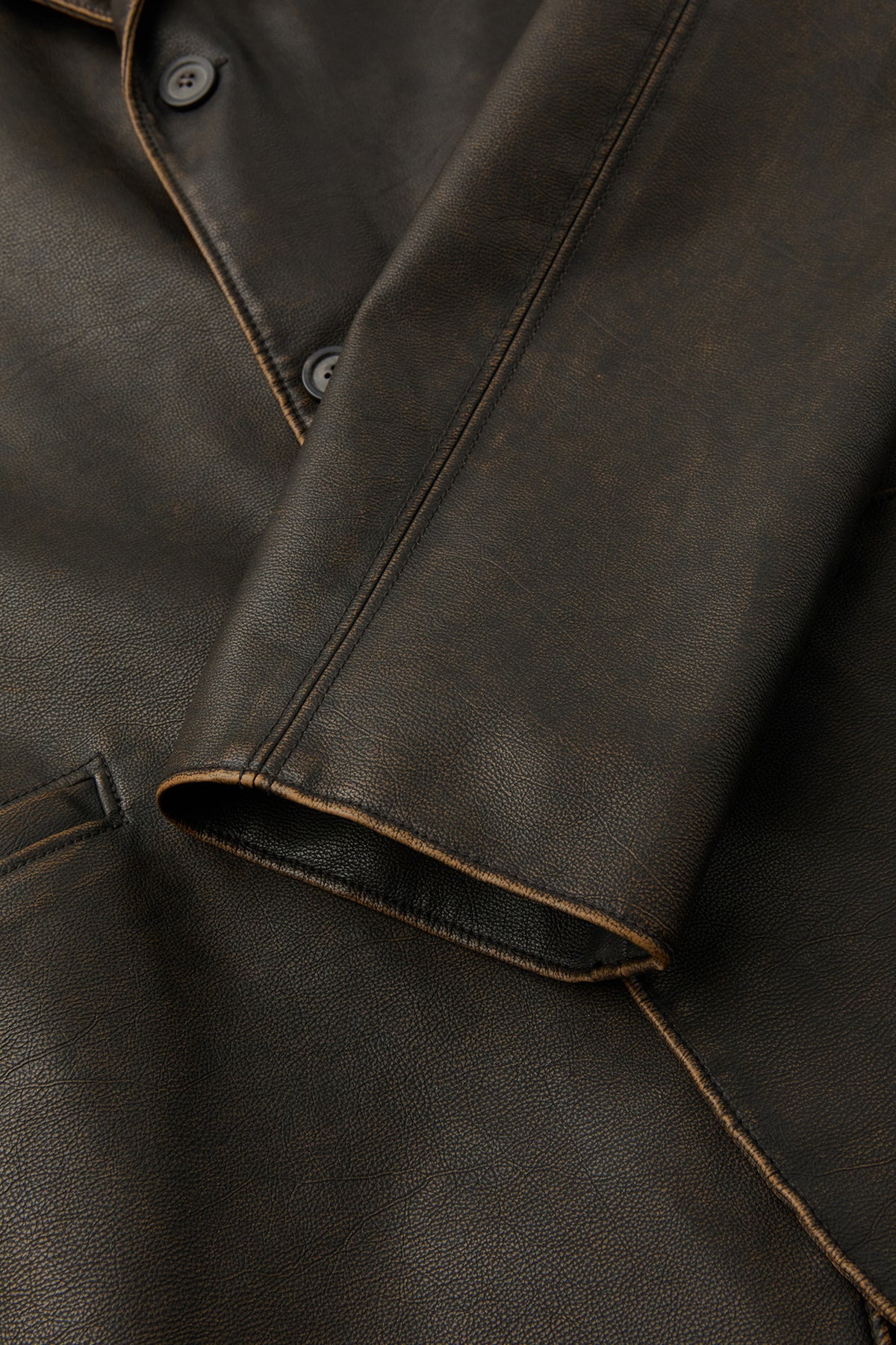 Coor - Washed Fake Leather Blazer (Washed Brown) product image 6 | TRAB K-Fashion Australia