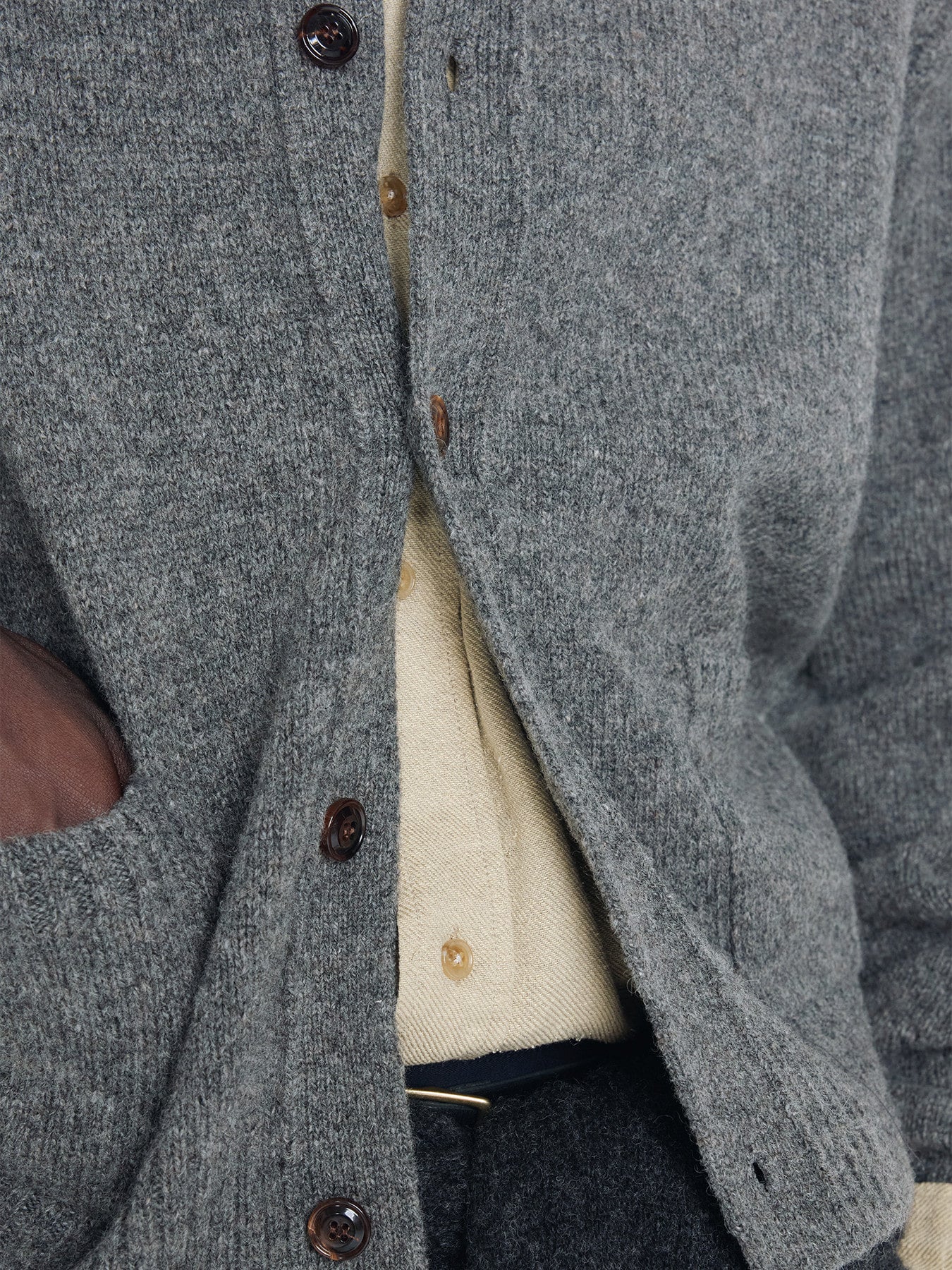 Tonywack - Shetland Wool Raw Cardigan (Medium Charcoal) product image 8 | TRAB K-Fashion Australia