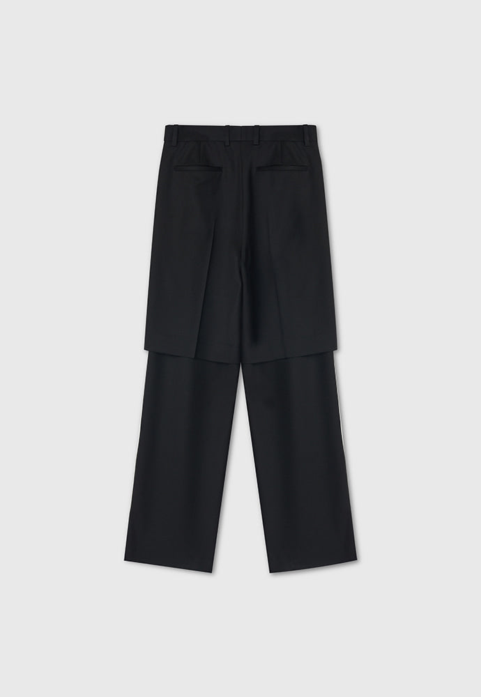 Tonywack - Wool Twill Layered Trousers (Black) product image 7 | TRAB K-Fashion Australia