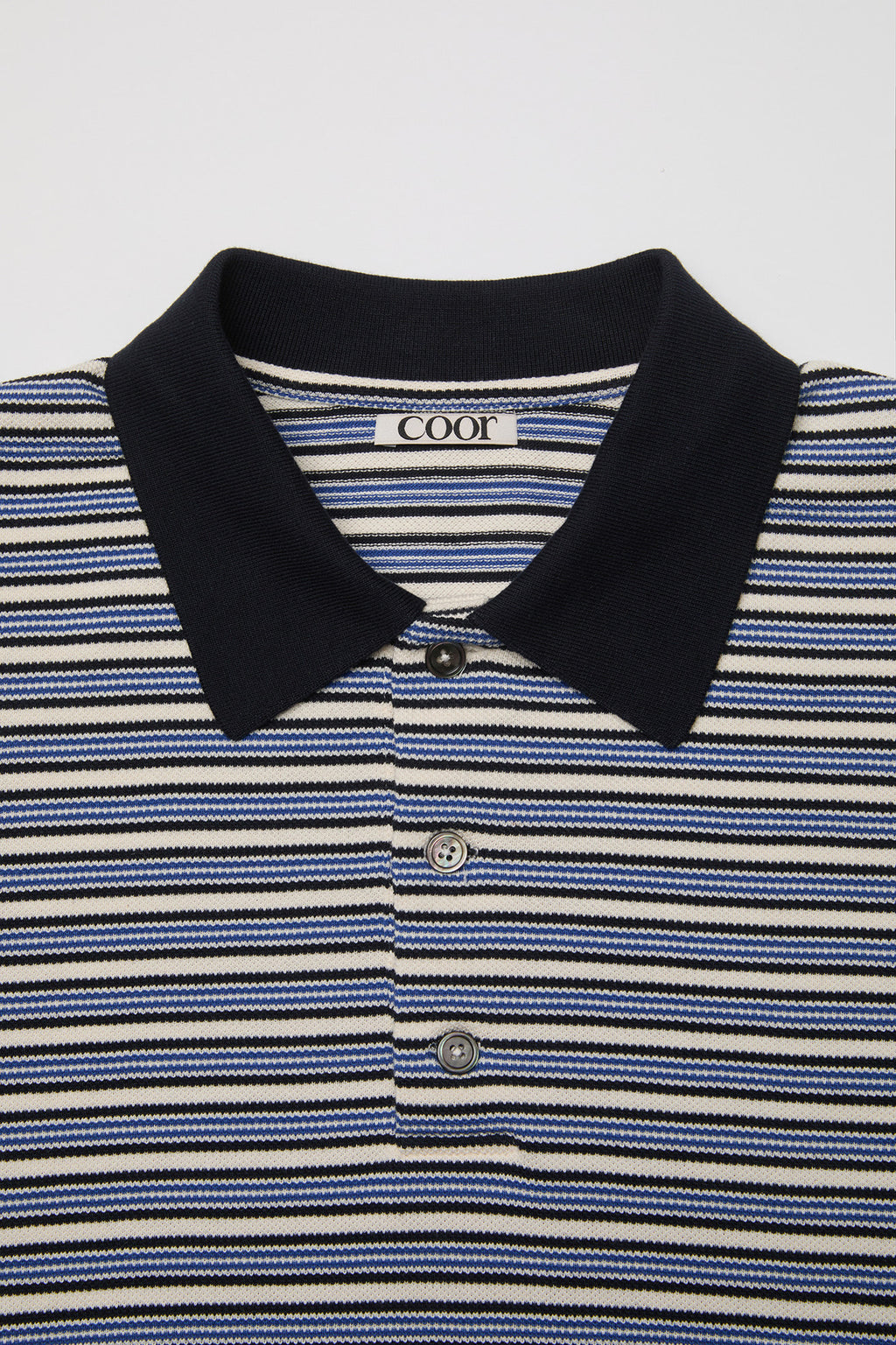 Coor - Multi-Pin Stripe Polo Shirt (Blue) product image 5 | TRAB K-Fashion Australia