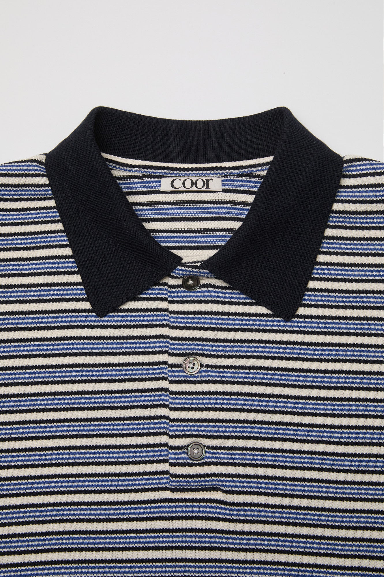 Coor - Multi-Pin Stripe Polo Shirt (Blue) product image 5 | TRAB K-Fashion Australia