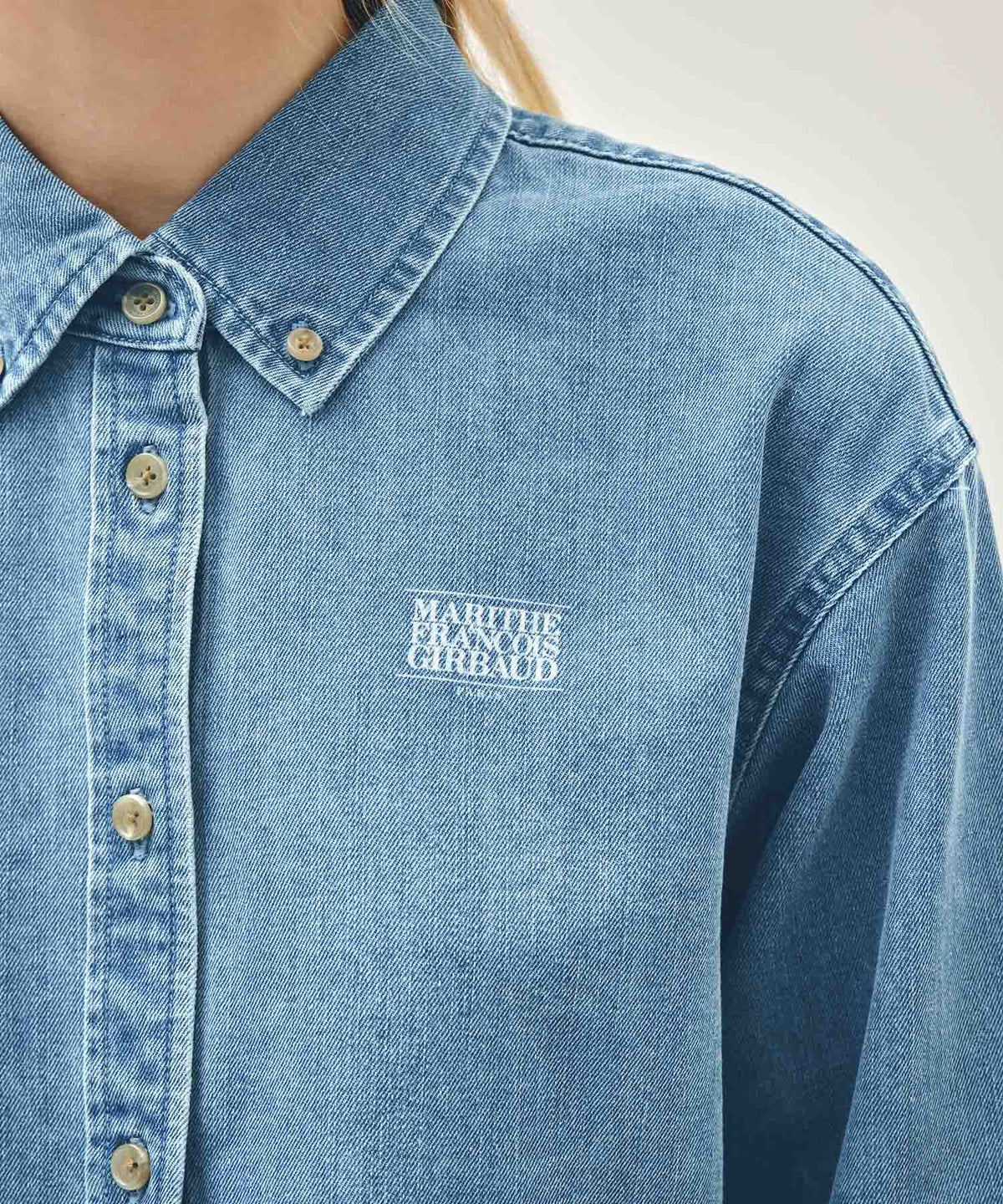 Marithe & Francois Girbaud - Crop Denim Shirt (Light Blue) product image 4 | TRAB K-Fashion Australia