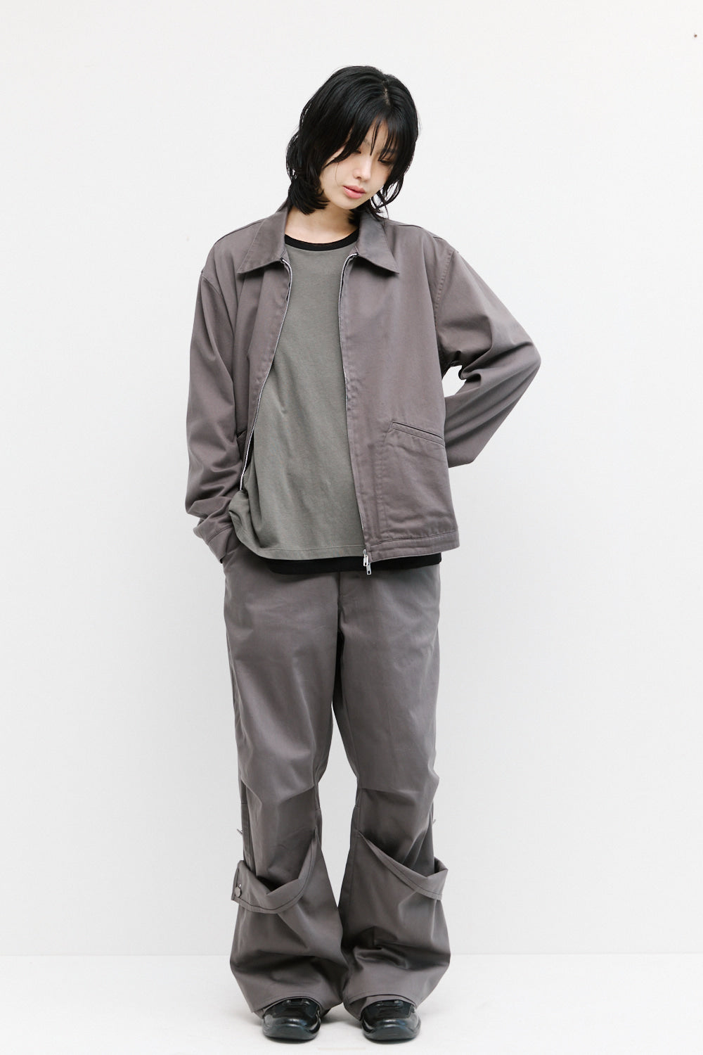 Hatchingroom - Plain Blouson Mud (Brown) product image 10 | TRAB K-Fashion Australia
