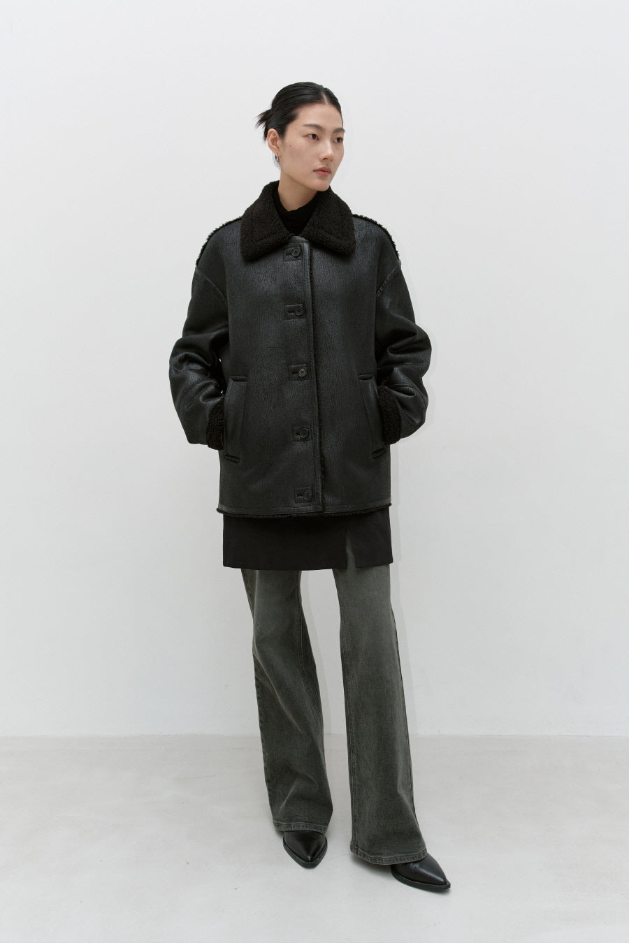 Insilence - Vintage Button-down Mustang (Black) product image 3 | TRAB K-Fashion Australia