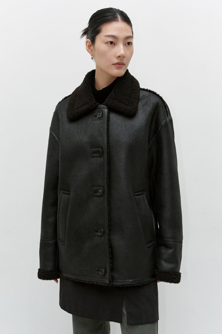 Insilence - Vintage Button-down Mustang (Black) product image 1 | TRAB K-Fashion Australia