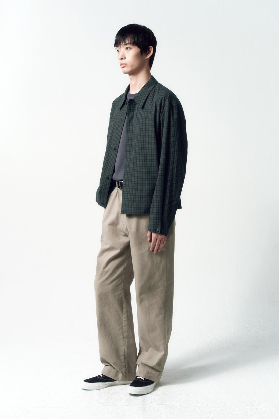 Insilence - Compact Crop Jacket (Dark Moss Check) product image 3 | TRAB K-Fashion Australia